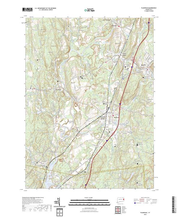 Plainfield, CT — USGS 7.5-minute topo (2024)