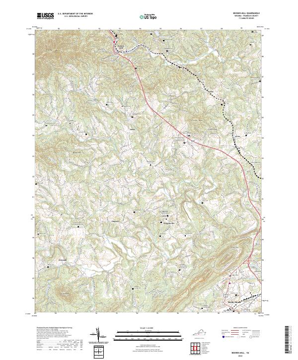 Boones Mill, VA — USGS 7.5-minute topo (2022)