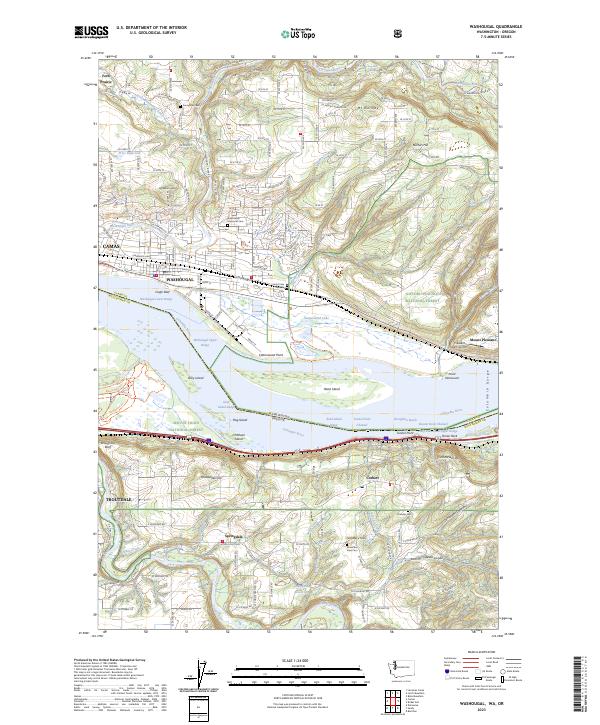 Washougal, WA-OR — USGS 7.5-minute topo (2023)