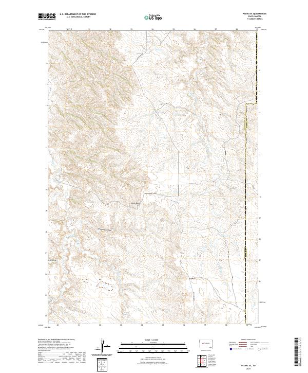 Pedro SE, SD — USGS 7.5-minute topo (2021)