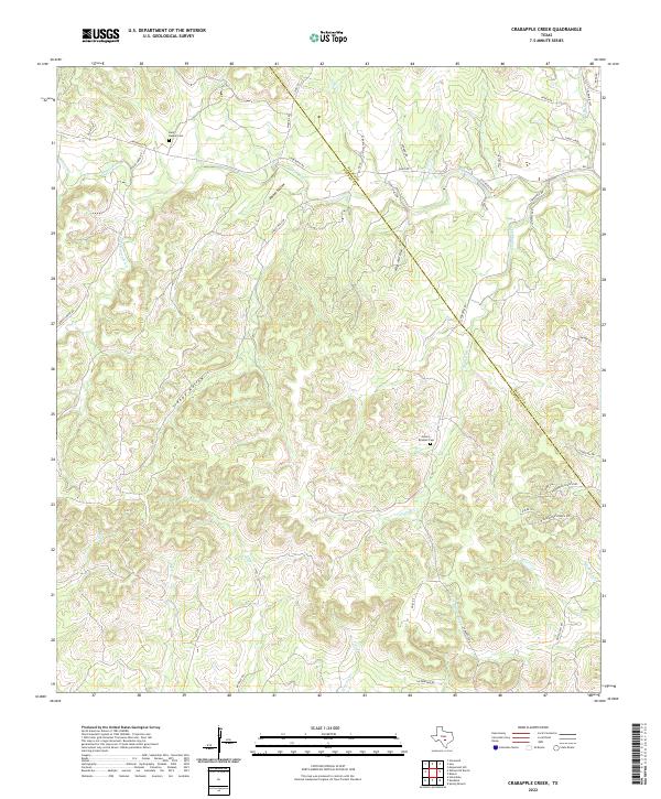 Crabapple Creek, TX — USGS 7.5-minute topo (2022)