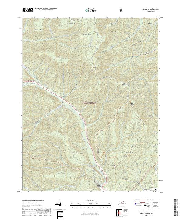 Rawley Springs, VA — USGS 7.5-minute topo (2022)