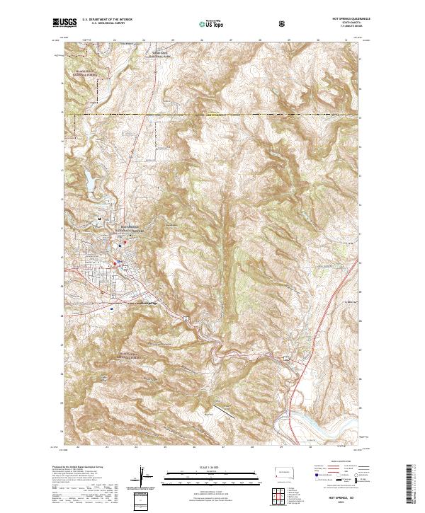 Hot Springs, SD — USGS 7.5-minute topo (2021)