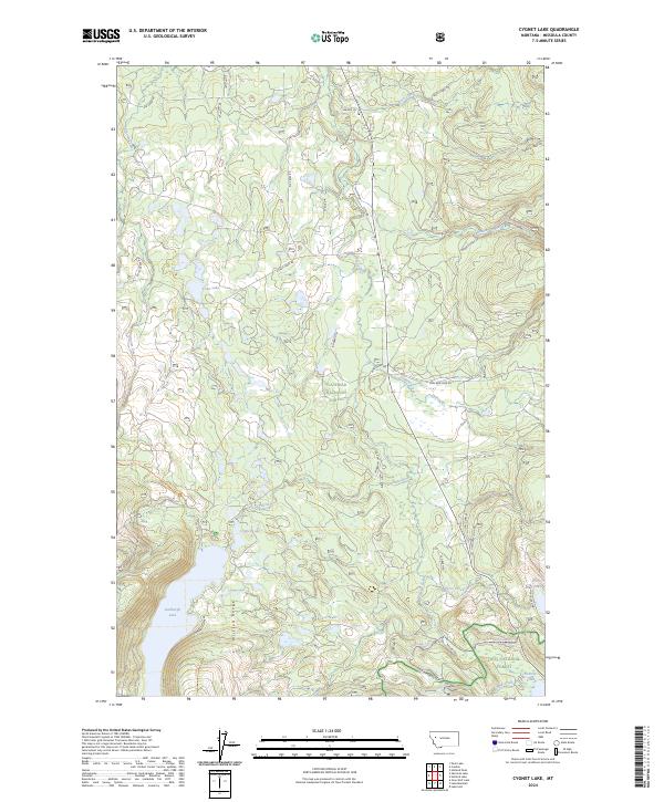 Cygnet Lake, MT — USGS 7.5-minute topo (2024)