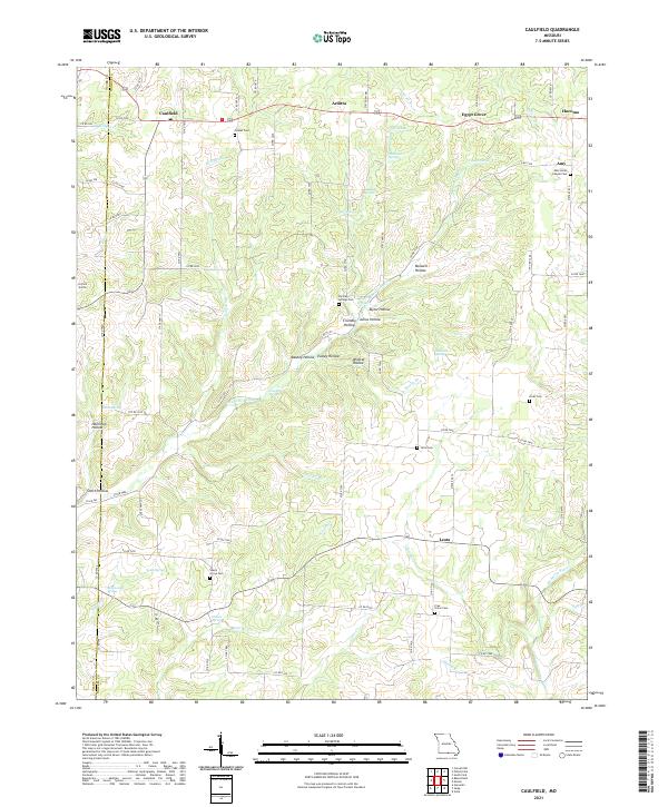 Caulfield, MO — USGS 7.5-minute topo (2021)