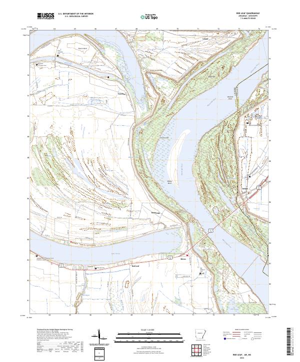 Red Leaf, AR-MS — USGS 7.5-minute topo (2024)