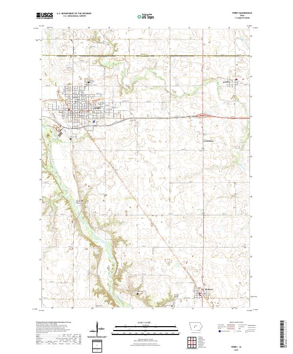 Perry, IA — USGS 7.5-minute topo (2022)