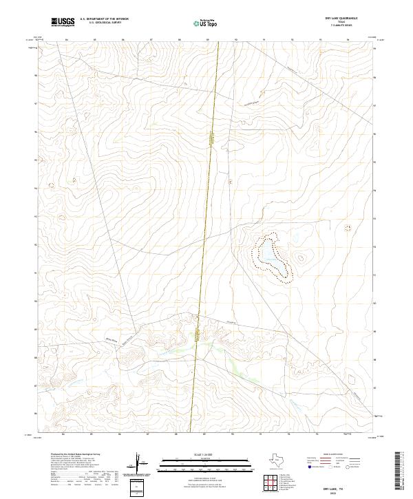 Dry Lake, TX — USGS 7.5-minute topo (2022)