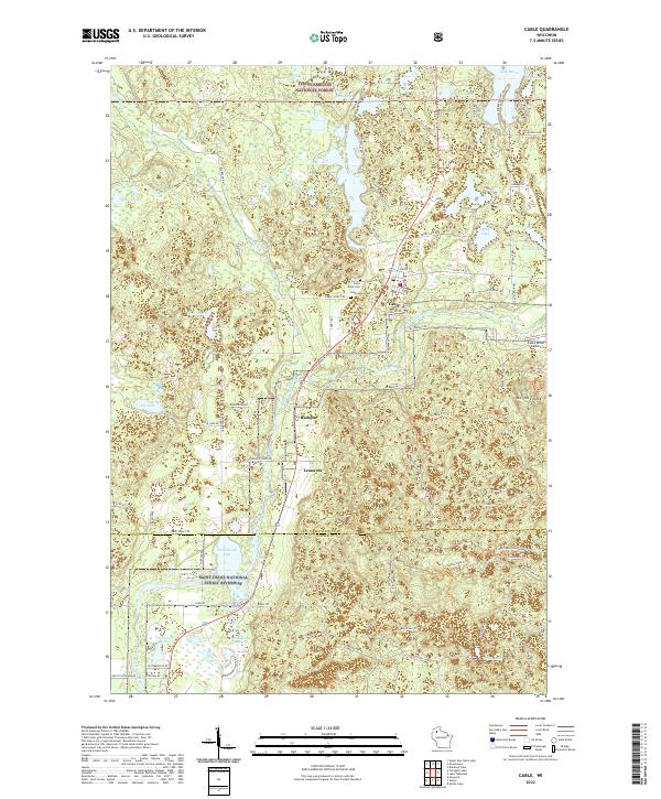 Cable, WI — USGS 7.5-minute topo (2022)