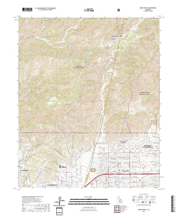 Mount Baldy, CA — USGS 7.5-minute topo (2021)