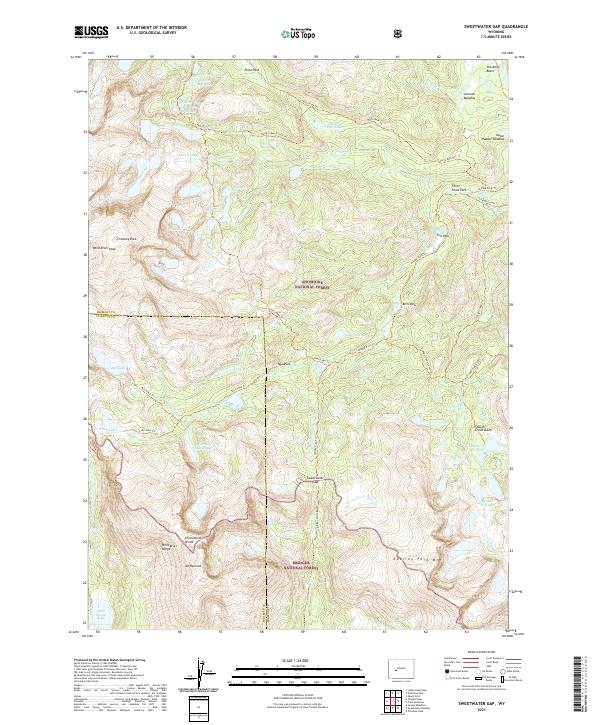 Sweetwater Gap, WY — USGS 7.5-minute topo (2021)