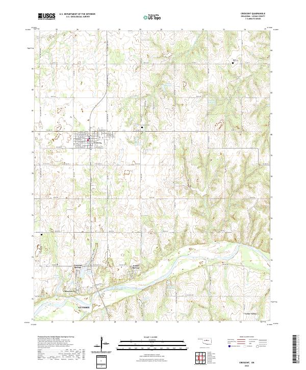 Crescent, OK — USGS 7.5-minute topo (2022)