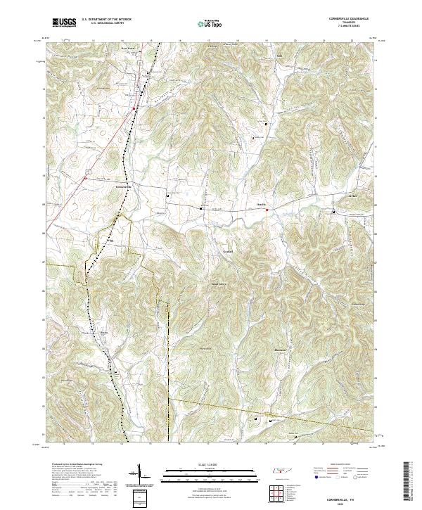 Cornersville, TN — USGS 7.5-minute topo (2022)