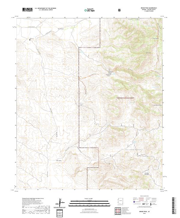 Bruno Peak, AZ — USGS 7.5-minute topo (2021)
