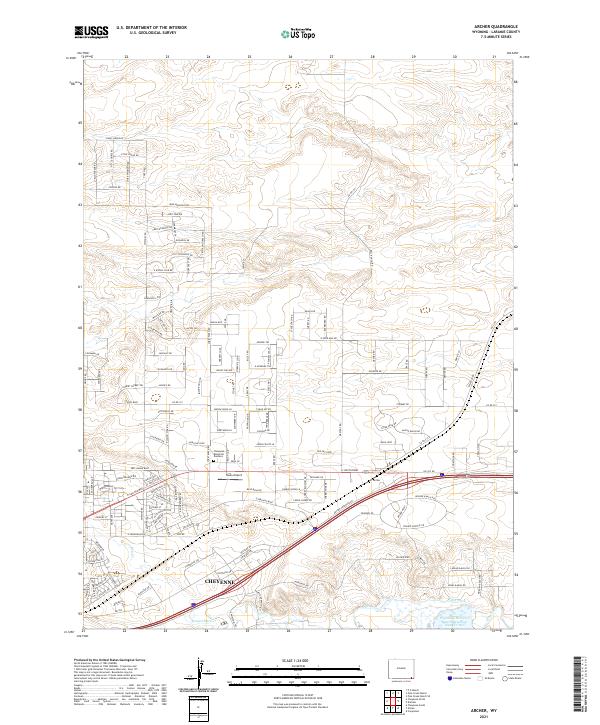 Archer, WY — USGS 7.5-minute topo (2021)