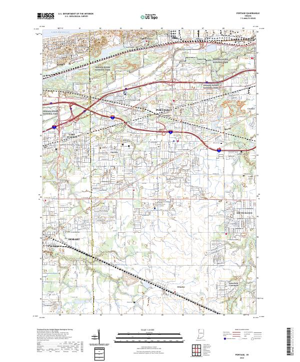 Portage, IN — USGS 7.5-minute topo (2022)