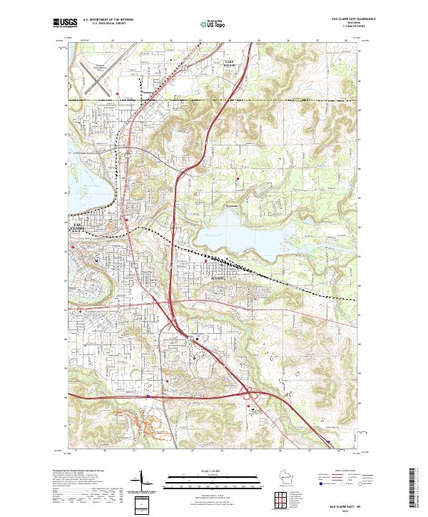 Eau Claire East, WI — USGS 7.5-minute topo (2022)