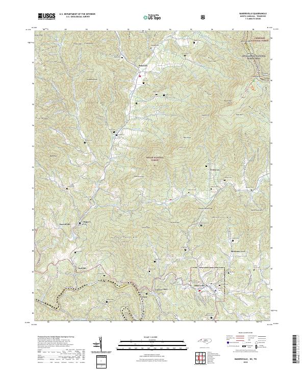 Bakersville, NC-TN — USGS 7.5-minute topo (2022)