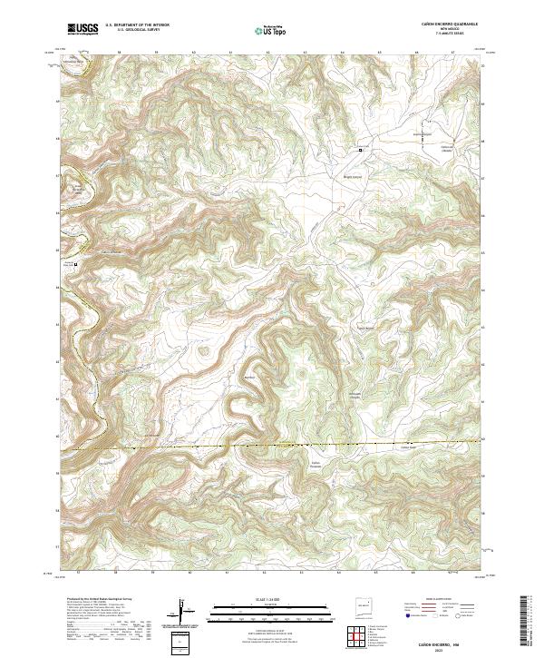 Canon Encierro, NM — USGS 7.5-minute topo (2023)