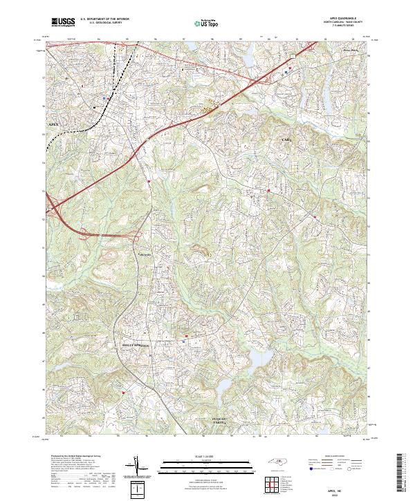 Apex, NC — USGS 7.5-minute topo (2022)