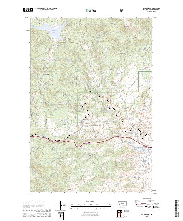 Delmoe Lake, MT — USGS 7.5-minute topo (2024)