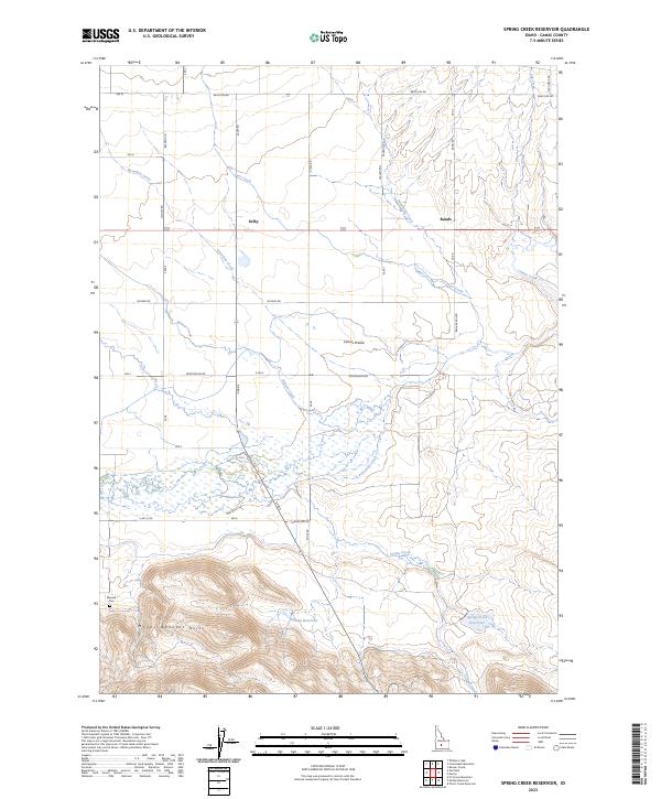 Spring Creek Reservoir, ID — USGS 7.5-minute topo (2023)