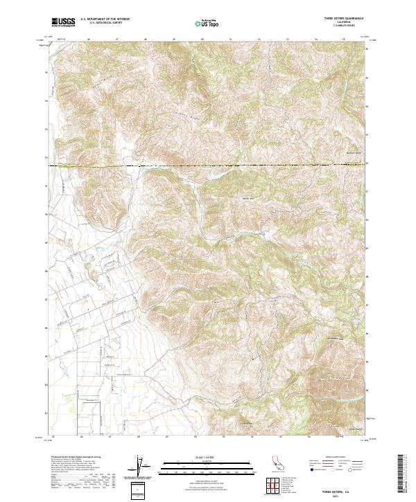 Three Sisters, CA — USGS 7.5-minute topo (2021)