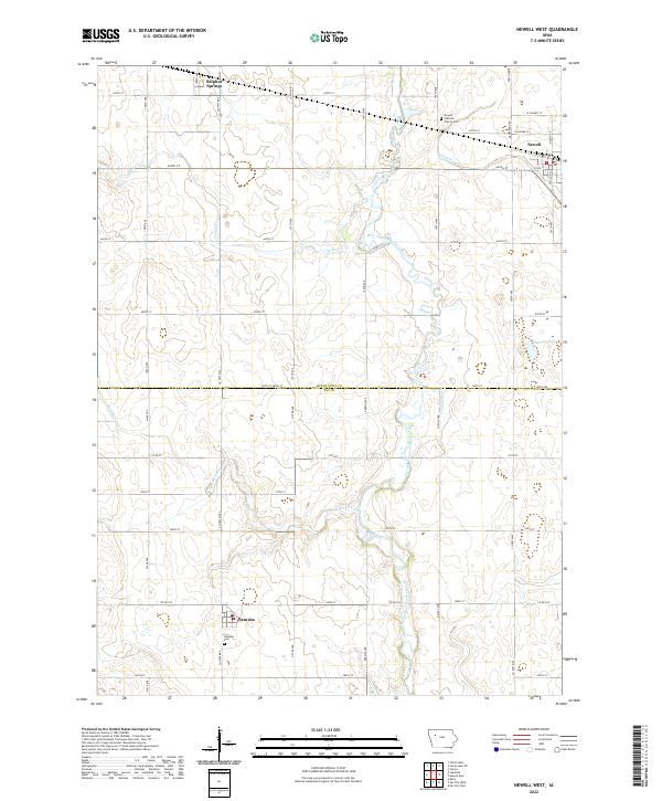 Newell West, IA — USGS 7.5-minute topo (2022)
