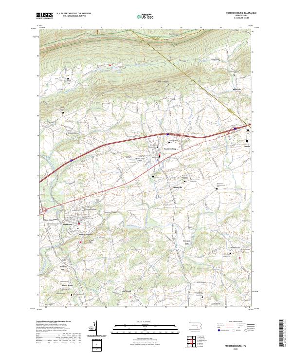 Fredericksburg, PA — USGS 7.5-minute topo (2023)