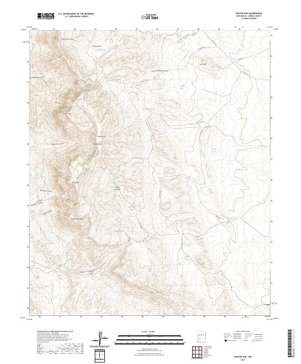 Apache Gap, NM — USGS 7.5-minute topo (2023)