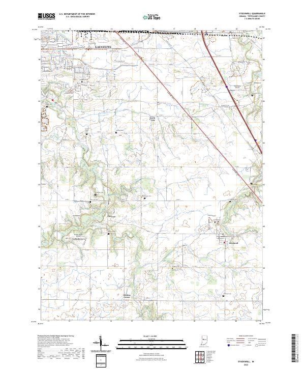 Stockwell, IN — USGS 7.5-minute topo (2022)