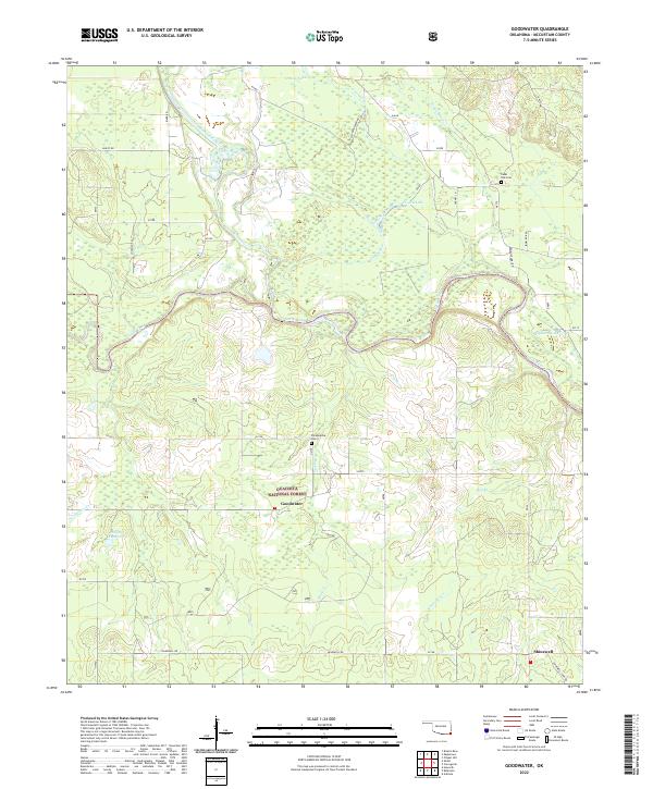 Goodwater, OK — USGS 7.5-minute topo (2022)