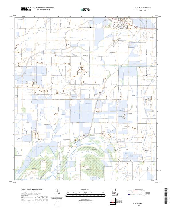 Kaplan South, LA — USGS 7.5-minute topo (2024)