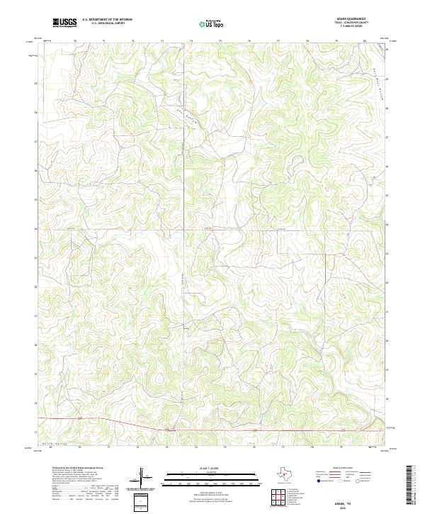 Adams, TX — USGS 7.5-minute topo (2022)