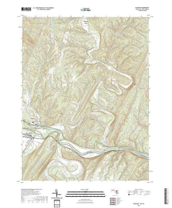 Oldtown, MD-WV — USGS 7.5-minute topo (2023)
