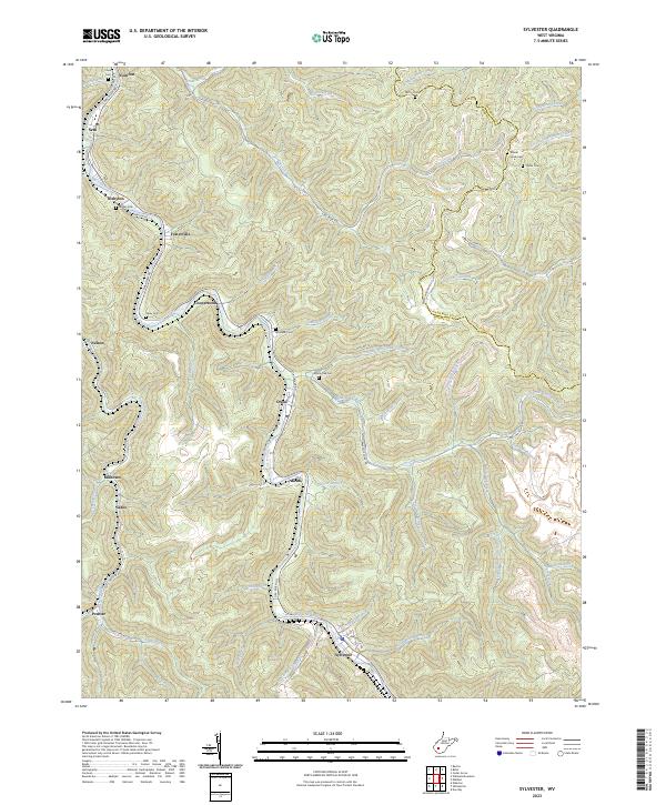Sylvester, WV — USGS 7.5-minute topo (2023)