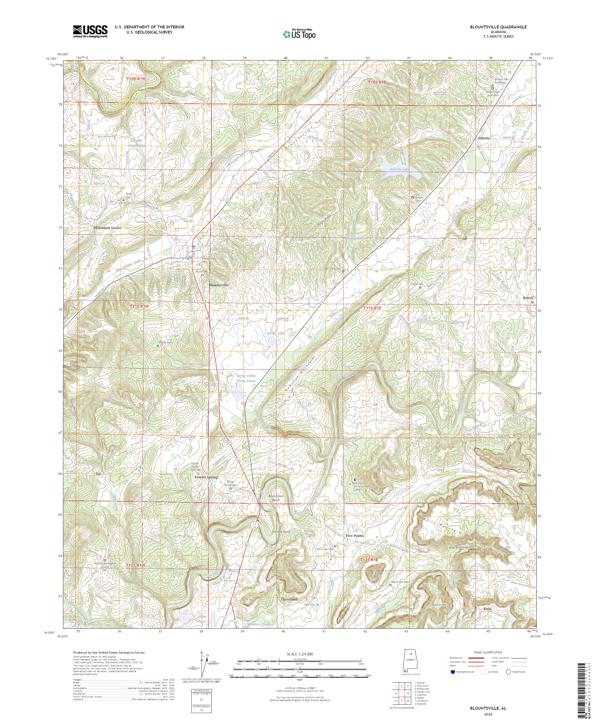 Blountsville, AL — USGS 7.5-minute topo (2026)