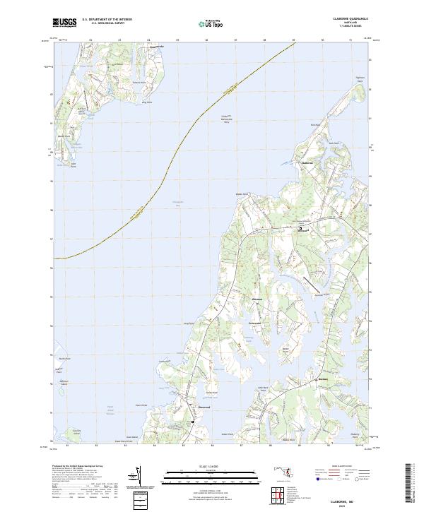 Claiborne, MD — USGS 7.5-minute topo (2023)