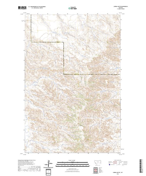 Corral Butte, MT — USGS 7.5-minute topo (2024)