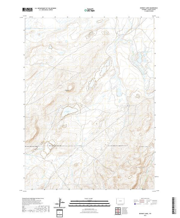 Downey Lakes, WY — USGS 7.5-minute topo (2021)