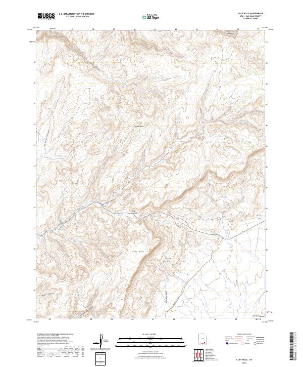 Clay Hills, UT — USGS 7.5-minute topo (2023)