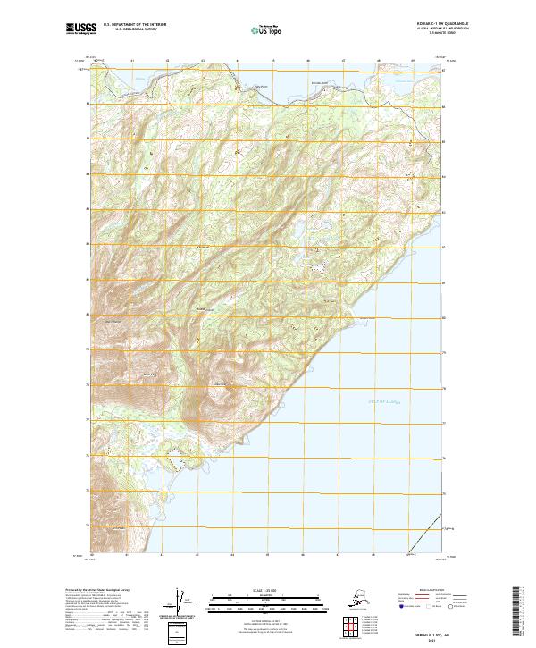 Kodiak C-1 SW, AK — USGS 7.5-minute topo (2021)