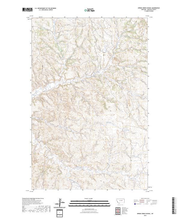 Spring Creek School, MT — USGS 7.5-minute topo (2024)