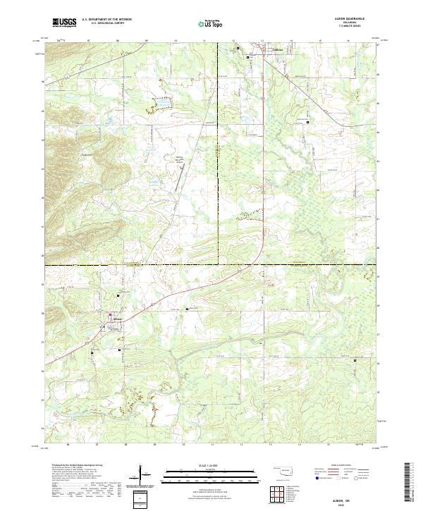 Albion, OK — USGS 7.5-minute topo (2022)