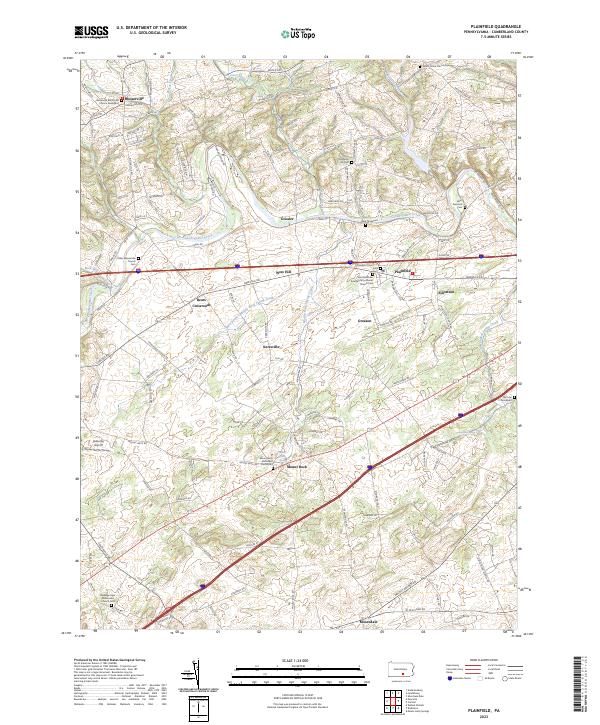 Plainfield, PA — USGS 7.5-minute topo (2023)