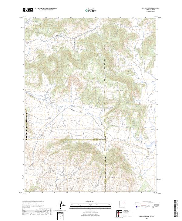 Hoy Mountain, UT-CO — USGS 7.5-minute topo (2023)