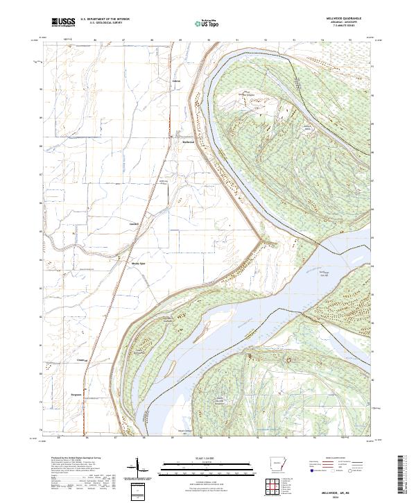 Mellwood, AR-MS — USGS 7.5-minute topo (2024)