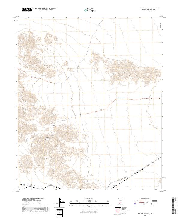 Butterfield Pass, AZ — USGS 7.5-minute topo (2021)