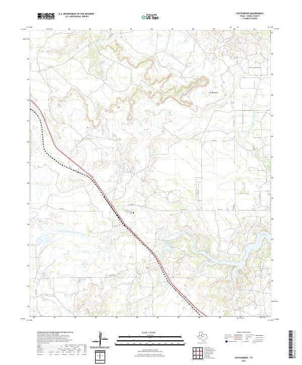 Justiceburg, TX — USGS 7.5-minute topo (2022)