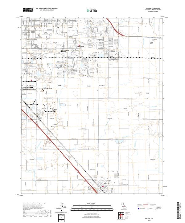 Malaga, CA — USGS 7.5-minute topo (2021)